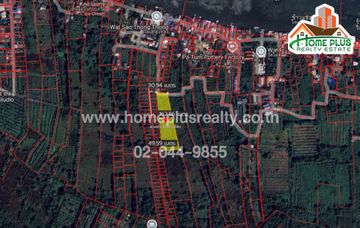 ที่ดิน ที่ดินใกล้ท่าน้ำวัดเสาธงทอง อำเภอเกาะเกร็ด นนทบุรี เนื้อที่ 3 ไร่ 3 งาน 13 ตารางวา